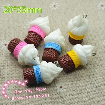 

kawaii 3D ice-cream mix icolor 30pcs/lot 20*35mm