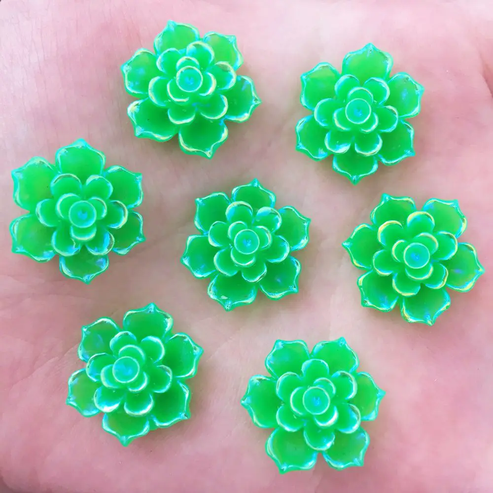 

NEW 20PCS 20mm AB Resin 3D Flower Stone Flatback Wedding Diy Design Button Craft K336*2