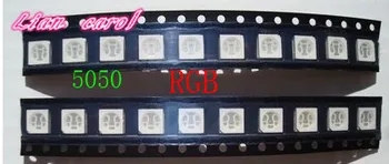 

220pcs SMD 5050 RGB Chip LED PLCC-6 smd5050 LED Tricolor 60mA DC 2V Red Green Blue LED Light Emitting Diode Lamp PCB SMT Beads