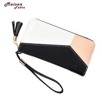 

Maison Fabre Bag Fashion Women Tassel Patchwork Long Wallet Coin Purse Card Holders Handbag Dropshipping