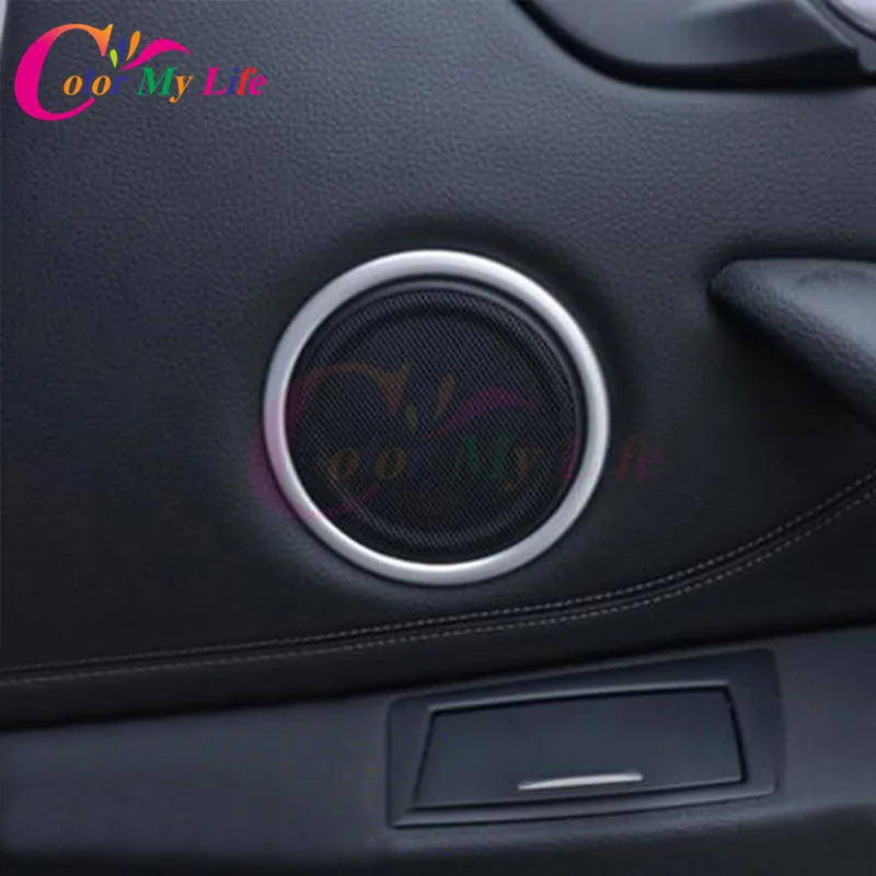 

Color My Life Car Interior Door Audio Speaker Circle Cover Trim Speaker Round Sticker for BMW X1 F48 2016 2017 Auto Accessories