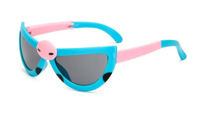 GLTREE милые складывающиеся солнцезащитные очки для девочек, детские очки с изображением листьев и животных, складывающиеся очки UV400 для мальчиков, Детские солнечные очки, очки, оттенки G87 - Цвет линз: G87 C1