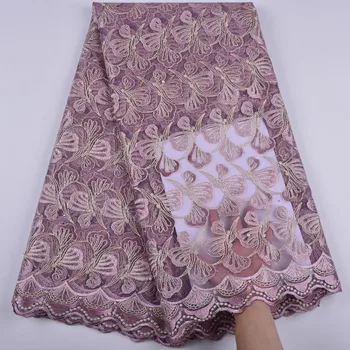 

African Lace Fabric 2019 Embroidered Nigerian Laces Fabric High Quality French Tulle Lace Fabric For Wedding A1388