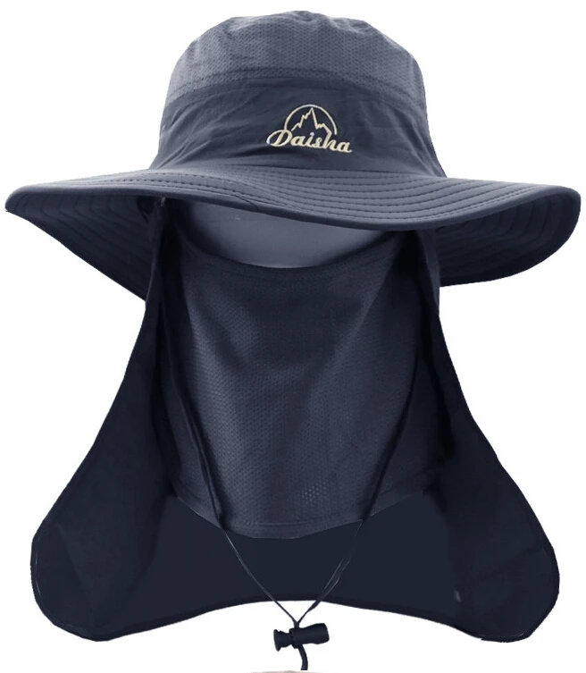 Breathable Men Fishing Hat Neck Face Protection Climbing Hats Round
