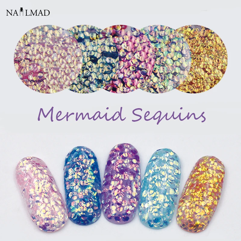 

1bag Mermaid Sequins Solvent Resistant Glitters Chameleon Nail Glitter Sequins Nail Paillettes Nail Sparkle Glitters