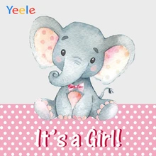 Yeele Elephant Girl Princess Newborn Baby Shower Photography Backdrop Custom Photographic Background For Photo Studio Props kate shabby suitcase newborn photography props national flag baby shower backdrop cotton washable photo backdrop
