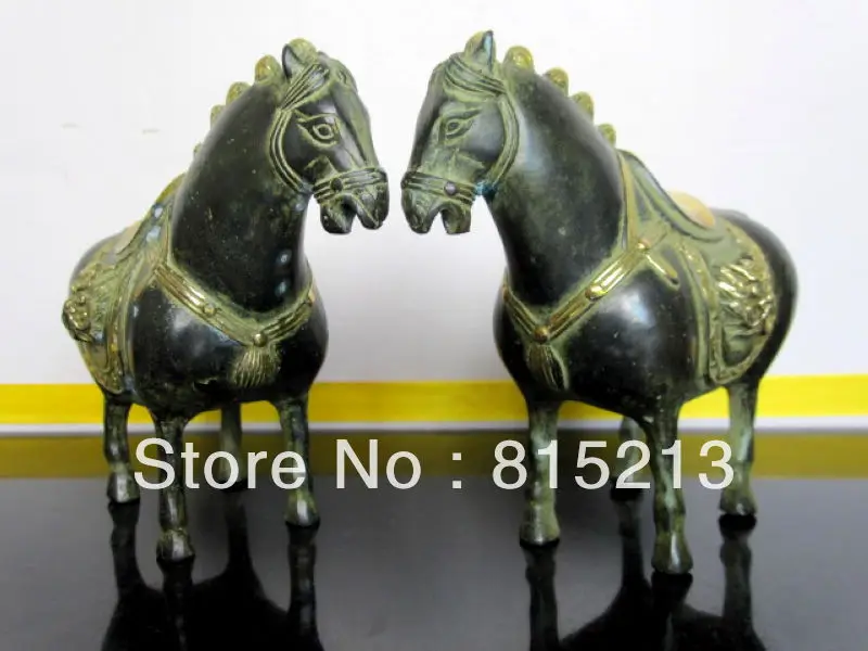 

wang 00096 Ancient Chinese A pair lovely bronze horse statue