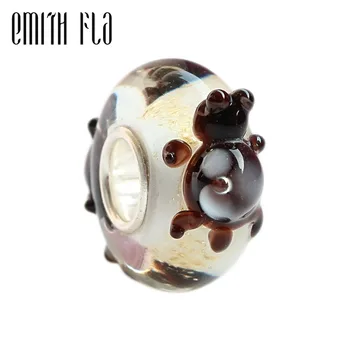 

Emith Fla 925 Sterling Silver Large Hole 3D Animal Tortois Murano Glass DIY European Charm Beads Fit Brand Bracelet Jewelry