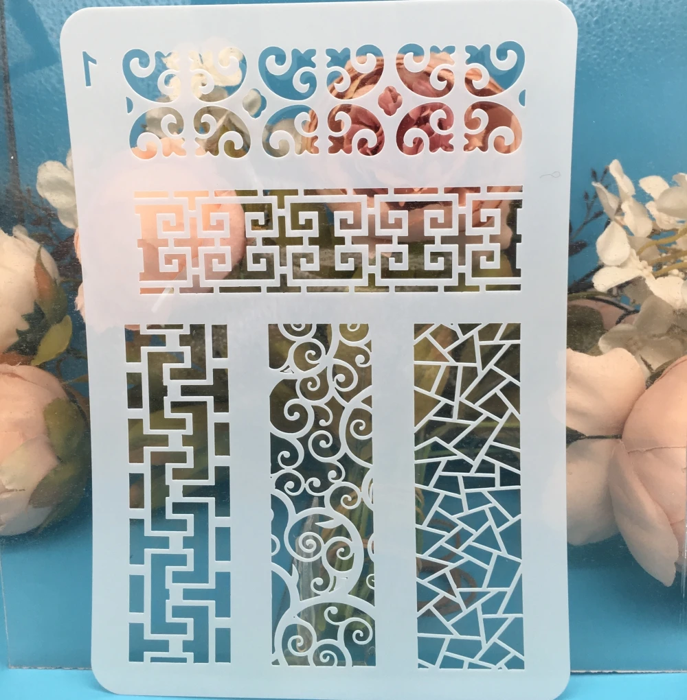 

20cm Rectangle Frame Floral DIY Craft Layering Stencils Wall Paint Scrapbook Stamp Embossing Album Decorative Card Template