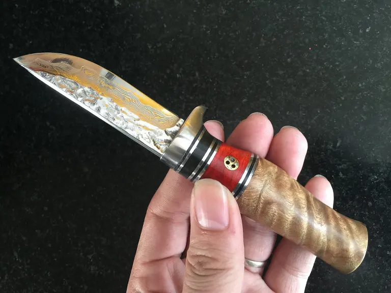 Ковка Дамасская коллекция фиксированных ножей, деревянная ручка Походный нож выживания, охотничий нож