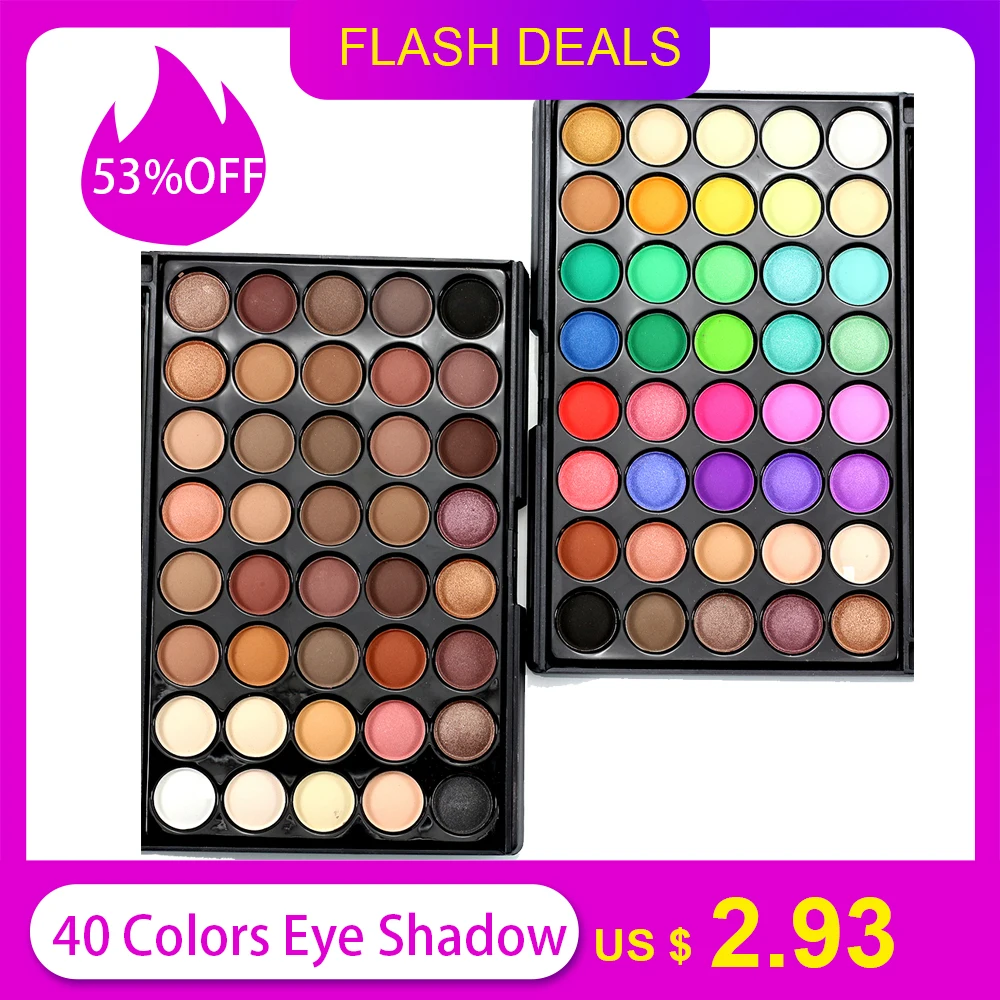 

40 Colors Makeup Eye Shadow Powder Disc Cosmetic Natural Easy Wearing Matt Waterproof Eyeshadow Palette Eye Accessories Charming