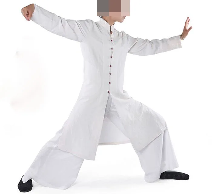 unisex 6colors gray/red/black High grade washing linen tai chi suits