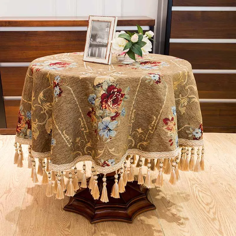 Meijuner прямоугольная скатерть с кисточками, скатерти для стола, круглая скатерть, скатерти для стола, домашние текстильные украшения, ткань MJ035 - Цвет: coffee