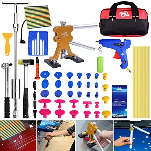 

PDR 51pcs Repair Tools Restore New CAR Super Body Puller Glue Red Paintless Tabs Gold Tool Auto Sticks PDR Lifter Dent