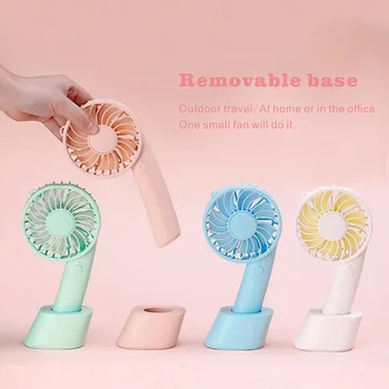 

Portable Mini Fan USB Small Desktop Cooling Fan Silent Holdable 3-Speed Fans With Removable Base