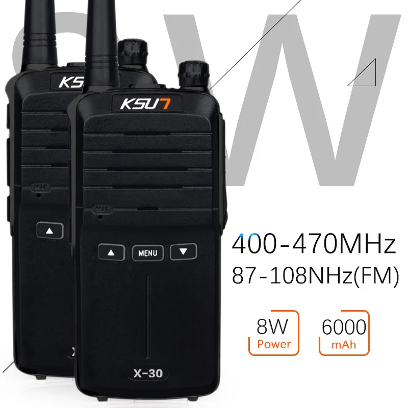 (2 шт.) KSUN X-30 портативная рация Портативный Радио 8 W высокой Мощность UHF Handheld двухстороннее Портативная радиостанция для радиолюбителя КВ