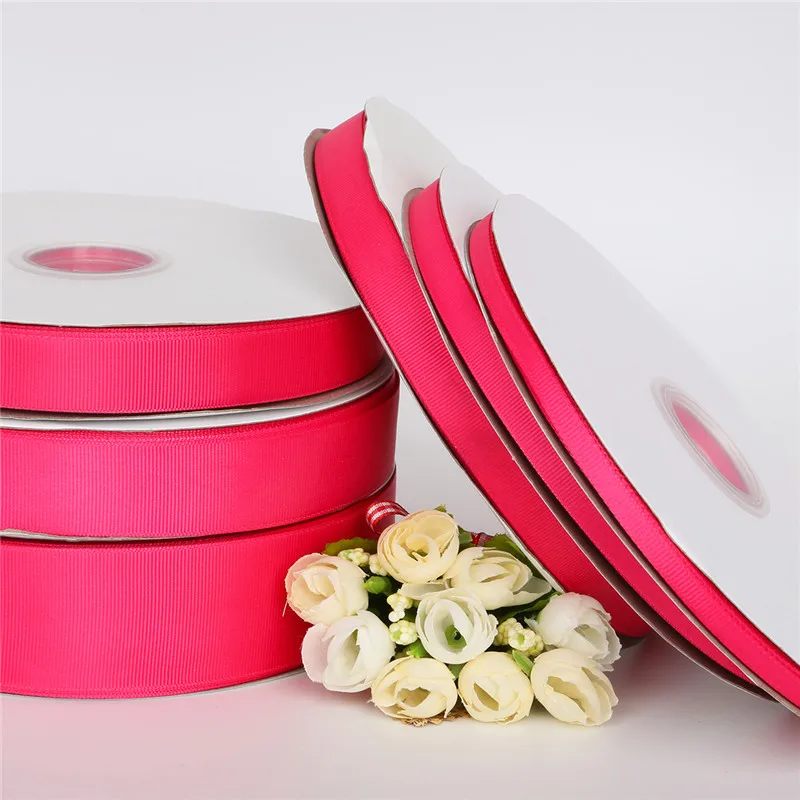 

2019 Hot Sale 5yards/lot 7/10/15/20/25mm Fuchsia Color Grosgrain Ribbons for Wedding Party Decoration DIY Handmade Gift Wrapping