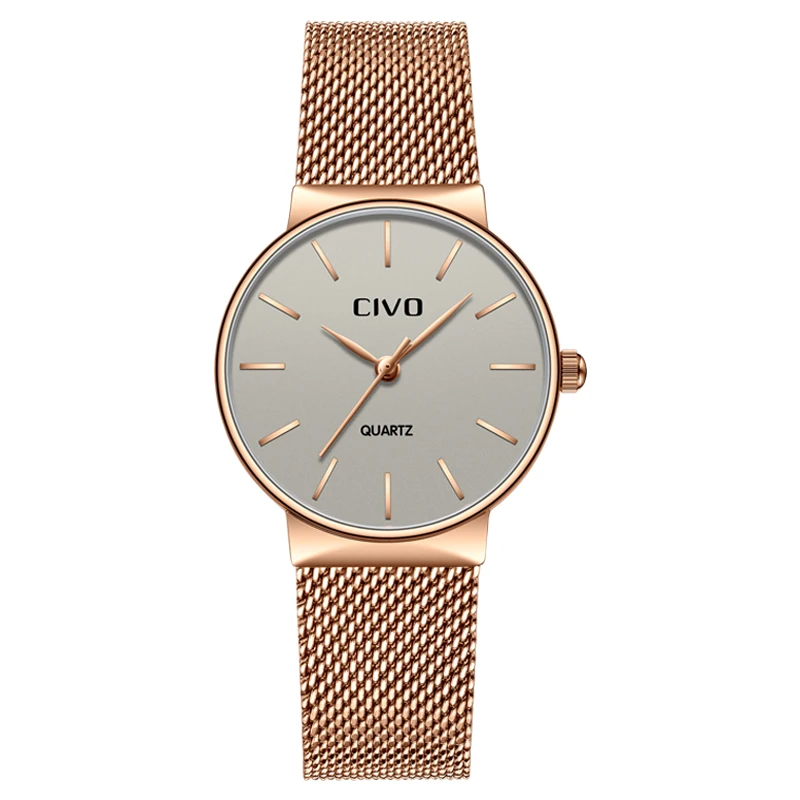 

CIVO 2019 Luxury Fashion Watch Women Girl Quartz Clock Waterproof Mesh Strap Watches Ladies Casual Wrist Watch Relogio Feminino
