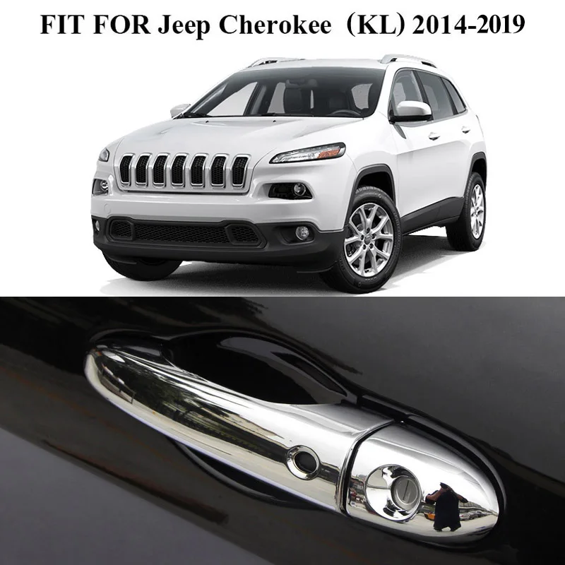 Для Jeep Cherokee KL боковой двери ручка смарт-замок без ключей ключ хромированная Накладка для автомобиля аксессуары для автомобиля