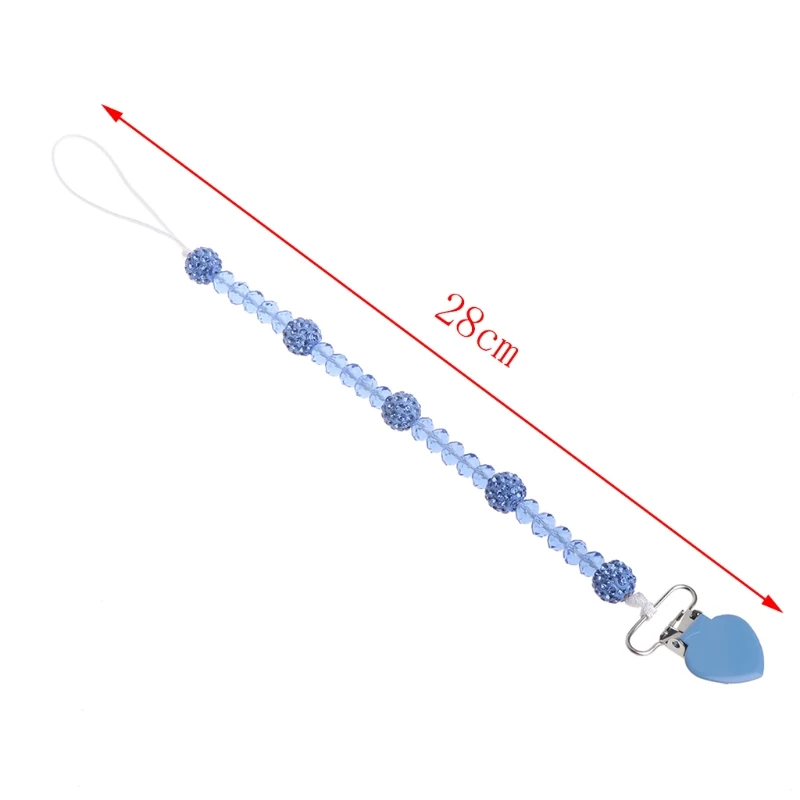 Цепочка для детской соски блестящая Хрустальная ручная пустышка с зажимом цепочка пустышка поводок ремень
