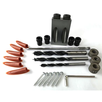 

7/21pcs Hole Jig Kit 6/8/10mm Drill Guide Wood Drill Bit Drilling Hole Puncher Locator for Household DIY Woodworking Tool