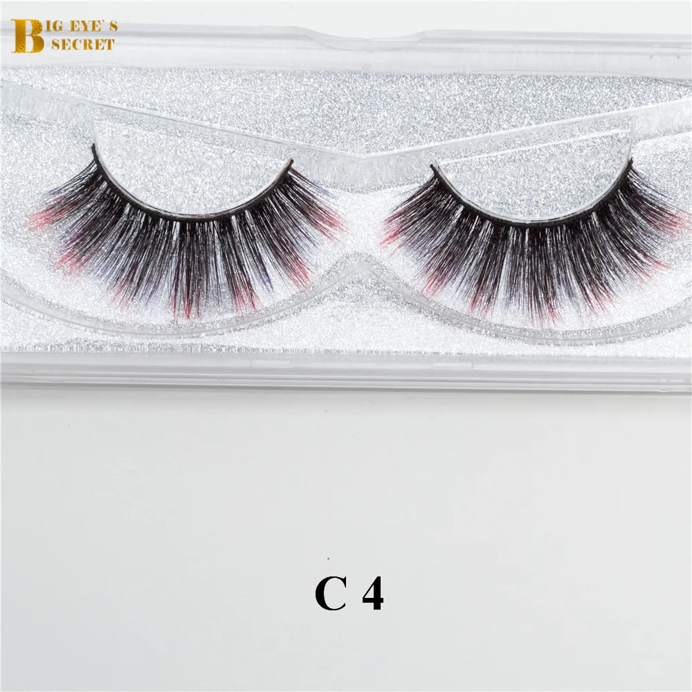 Big Eye's Secret colorful 3D color Strip mink lashes false eyelashes