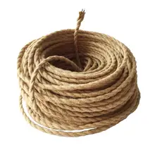 Бежевый 5/10/20 метров Винтаж Электрический провод пеньковая веревка из тканного текстильного материала; провод витой кабель оплетенный провод Ретро подвесной светильник линии