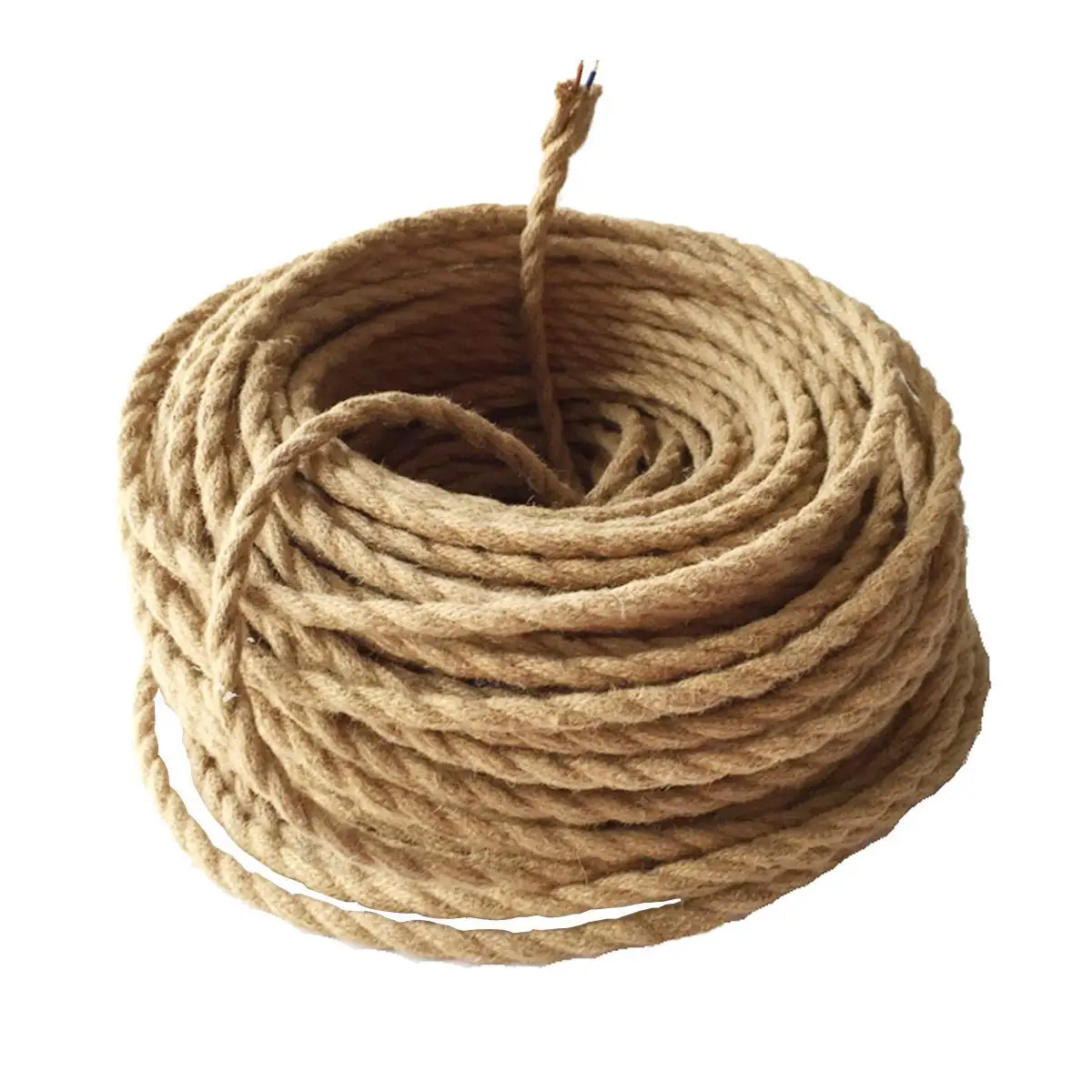 

Beige 5/10/20 Meters Vintage Electrical Wire Hemp Rope Woven Textile Wire Twisted Cable Braided Wire Retro Pendant Light Line