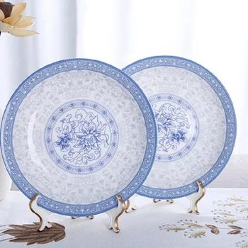 

Guci Ceramic plate suit bone china tableware Chinese simple dish deep disc household microwave oven