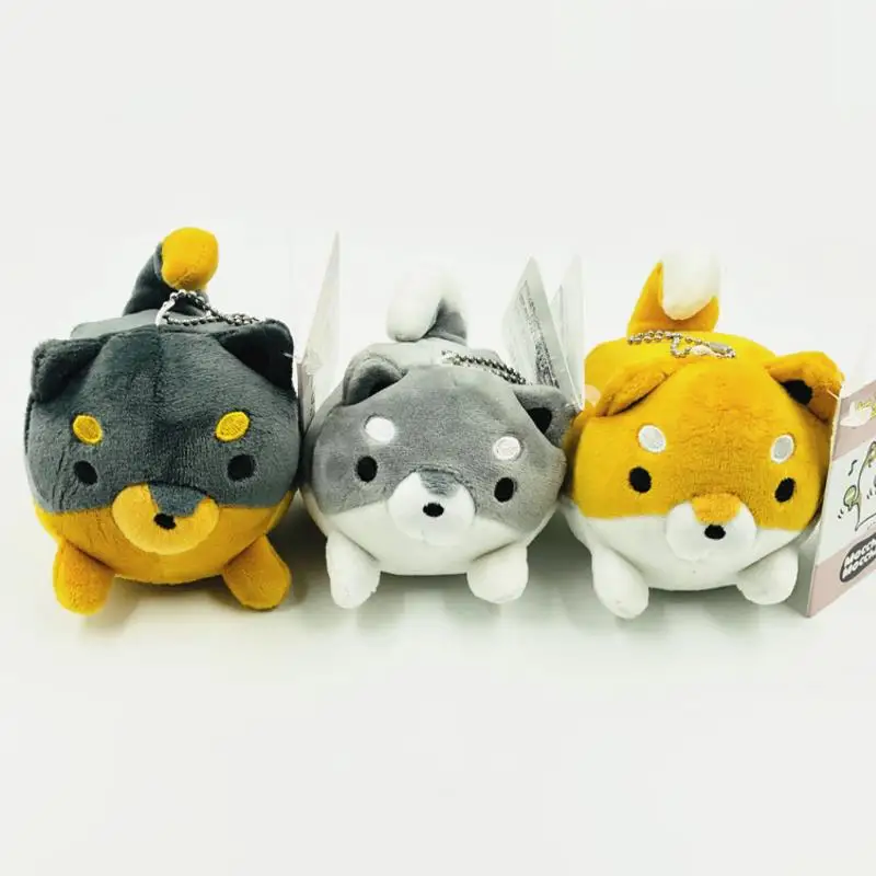 

1 Pc lovely Cartoon Japanese dog Plush Keychain Animal dog Plush Keyring Bag Pendant for Kids Plush Toy gift
