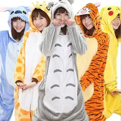 Взрослый ребенок для женщин мужчин Аниме Kigurumi пижамы животных Тоторо тигр стежка Пикачу косплэй костюм комбинезоны для мальчиков