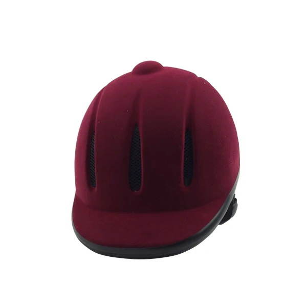 CE ОДОБРИТЬ цвет красного вина и черный флок Конный шлем для верховой езды высокое качество кепки