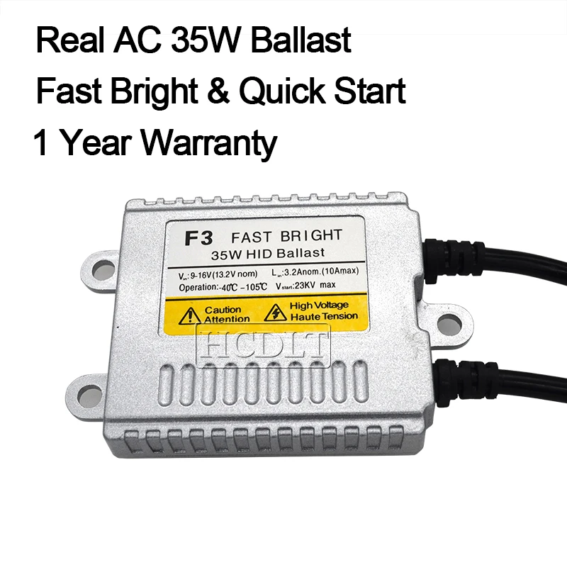 HCDLT 35W Car Light Fast Bright Ballast Kit Xenon H1 H3 H7 H11 9005 9006 9012 D2H Cnlight HID Xenon Lamp Bulb 4300K 5000K 6000K (3)