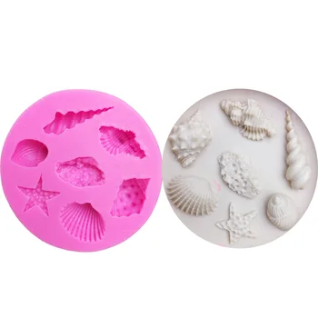 

M0122 Marine Series Conch Starfish Shells Shellfish Silicone Mold Marine Felly Cake Baking Mold Candle Soap