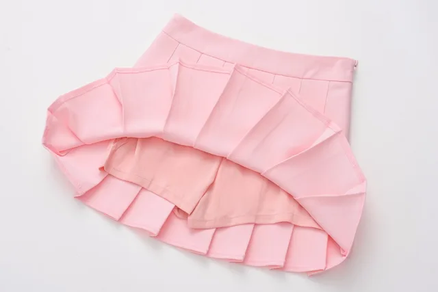 summer new A-line high waist pleated skirt college wind skirt
