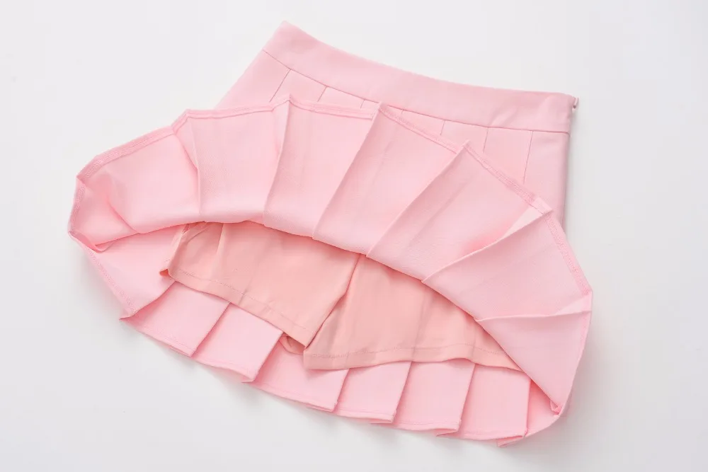 

summer new A-line high waist pleated skirt college wind skirt