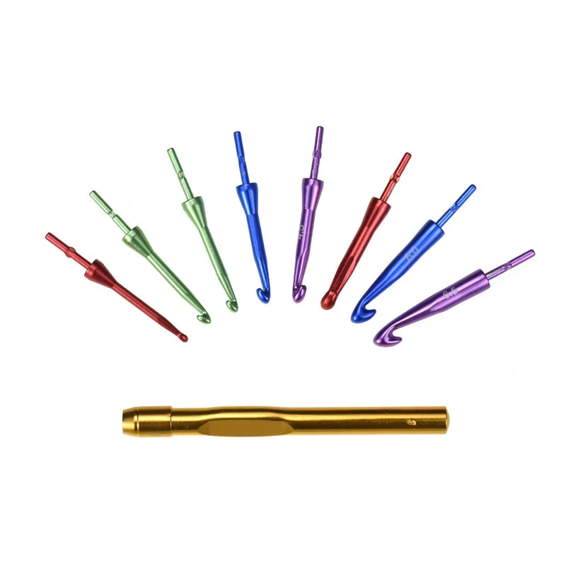 Looen Crochet Hook Sets 8 Size 3.0-6.5mm Interchangeable Hook Sweater Needle Sewing Needles Accessories Set With Waterproof Case (8)