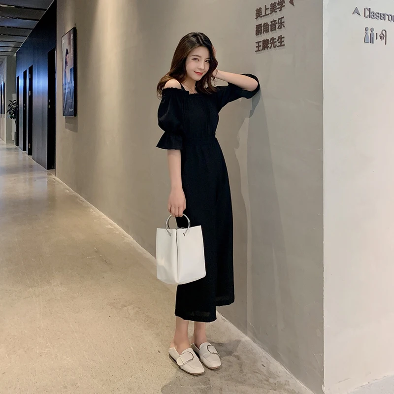 Women's Clothing 2019 Summer New Sexy Bohemian Style Spaghetti Strap Helf Sleeve High Waist Sling Long Beach Wide Leg Jumpsuit Women's Clothing 2019 Summer New Sexy Bohemian Style Spaghetti Strap Helf Sleeve High Waist Sling Long Beach Wide Leg Jumpsuit