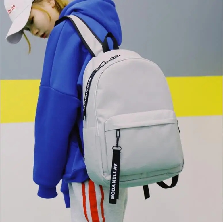 High capacity bf style school bag female Korean fashion solid color