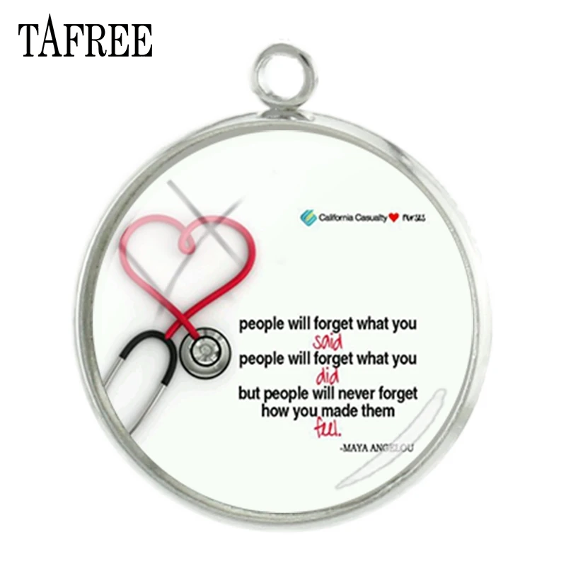 

TAFREE Doctor & Nurse Metal Charms Accessories DIY Glass Dome 20mm For Jewelry Making Keychain Bracelet Necklace For Women DO33