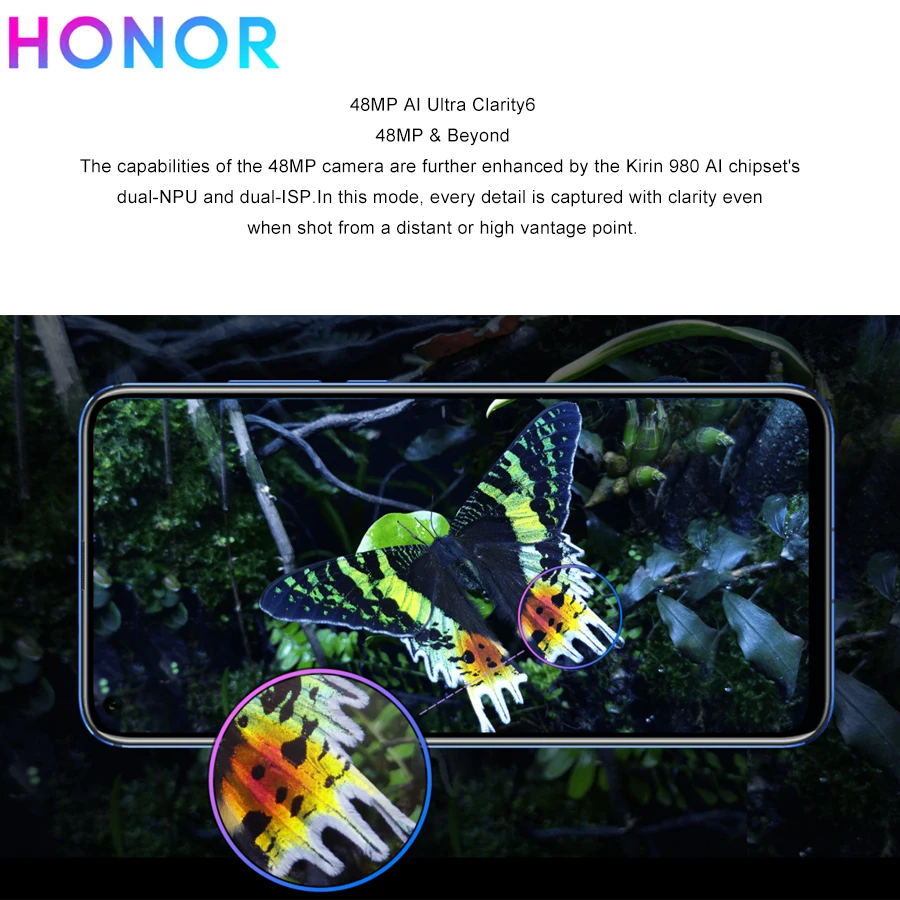 Новый honor V20 4G мобильный телефон 6/8 Гб RAM 128/256 ГБ ROM 6 4 &quotKirin 980 Octa Core Andorid 9 Быстрая
