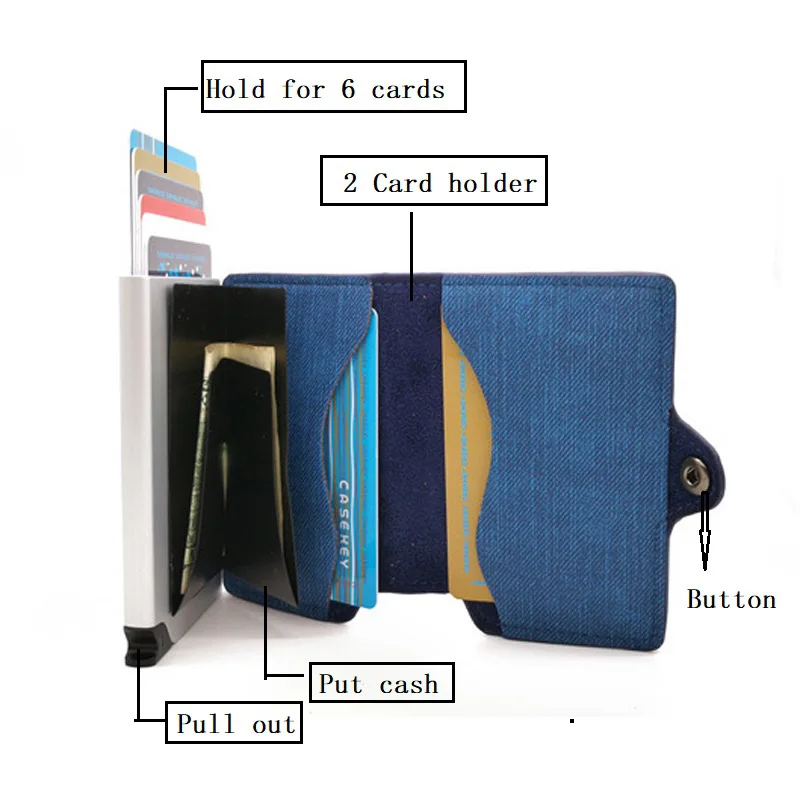 Новый ковбойский держатель для кредитных карт с защитой от RFID мужской джинсовый