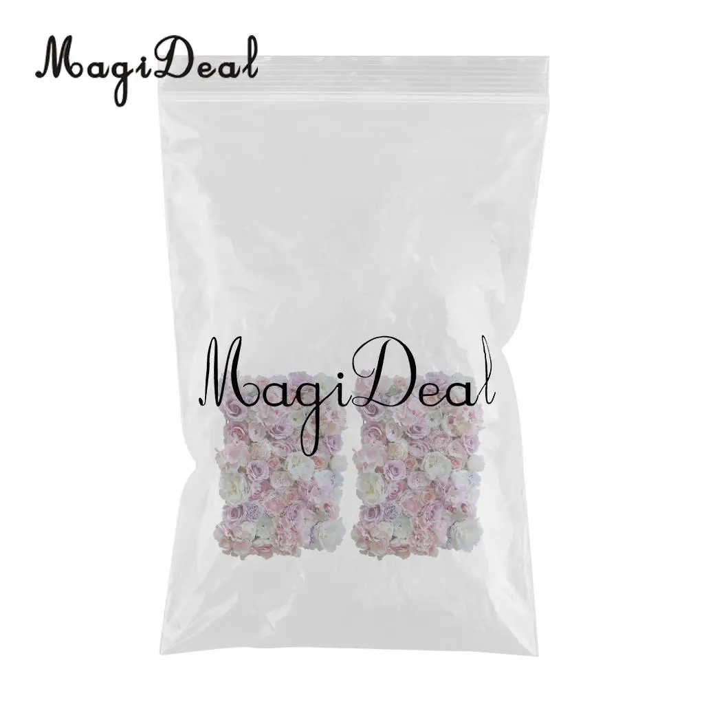 2x Artificial Flower Wall Panels Wedding Party Decor Photo Prop Pink Purple