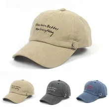 Мужская кепка с железным кольцом и буквенным принтом унисекс, Модная хлопковая бейсболка, Повседневная джинсовая кепка с вышитыми буквами, мужские зимние бейсболки