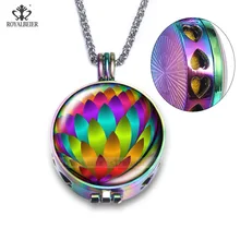 ROYALBEIER, новинка, красочное ожерелье для ароматерапии, винтажное серебряное эфирное масло, диффузор, стальное ожерелье, медальоны для парфюма, подвески