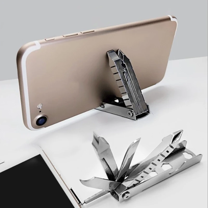 

EDC Multi-tool Mini Portable Foldable Stainless Steel Screwdriver Phone Holder File Bottle Opener Outdoor Tools Accessory