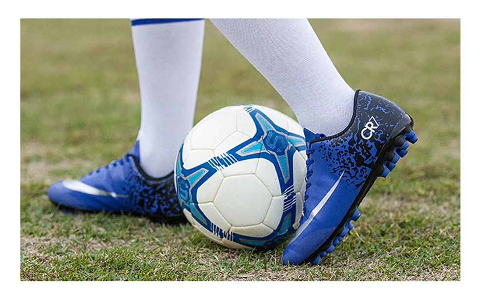 Открытый газон футбольная обувь для мужчин кроссовки для женщин унисекс Спортивная обувь дышащие длинные прибитые Обучение Фитнес chuteiras