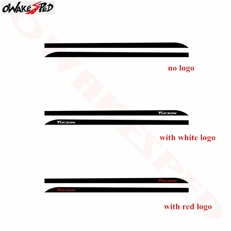  Car Side Skirt Sticker Carbon Fiber Stripes Vinyl Decals For Hyundai Tucson 2015-2018 Auto Body Ext