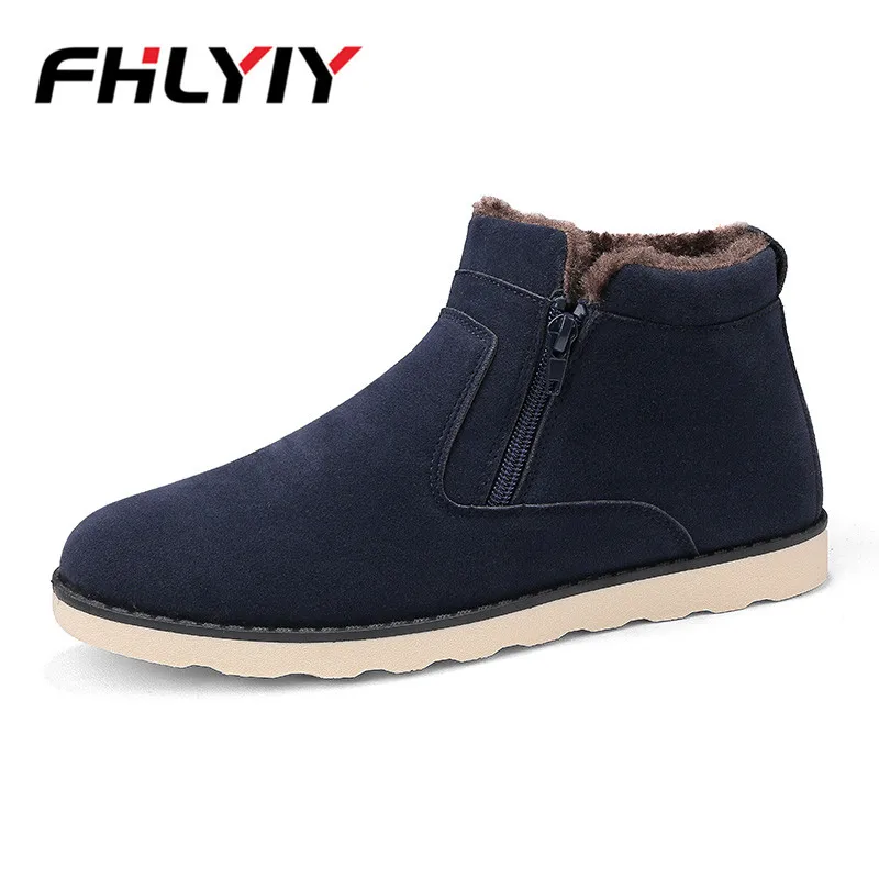 

Men Shoes Zipper Snow Boots Short Cotton Plush Ankle Boots Fashion Outdoor House Casual Shoes Zapatos De Hombre Flat Shoes Men