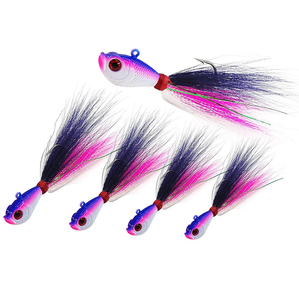 

Hyaena 3 pcs/lot Hard Fishing Lure lifelike Lead Head Jig Fishing Hook Jigging Bait with Feather 7g 14g 28g 42g 56g